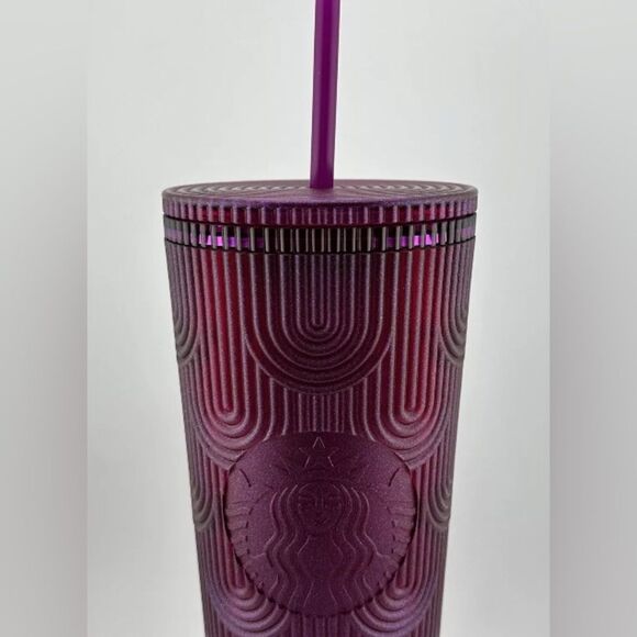 Starbucks Spring 2024 PURPLE Pearl Shell Mermaid Siren Scales Venti Tumbler 24oz - Picture 3 of 4